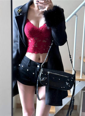 欧美y2k辣妹千禧风a字热裤女低腰修身ins显瘦弹力网红牛仔超短裤