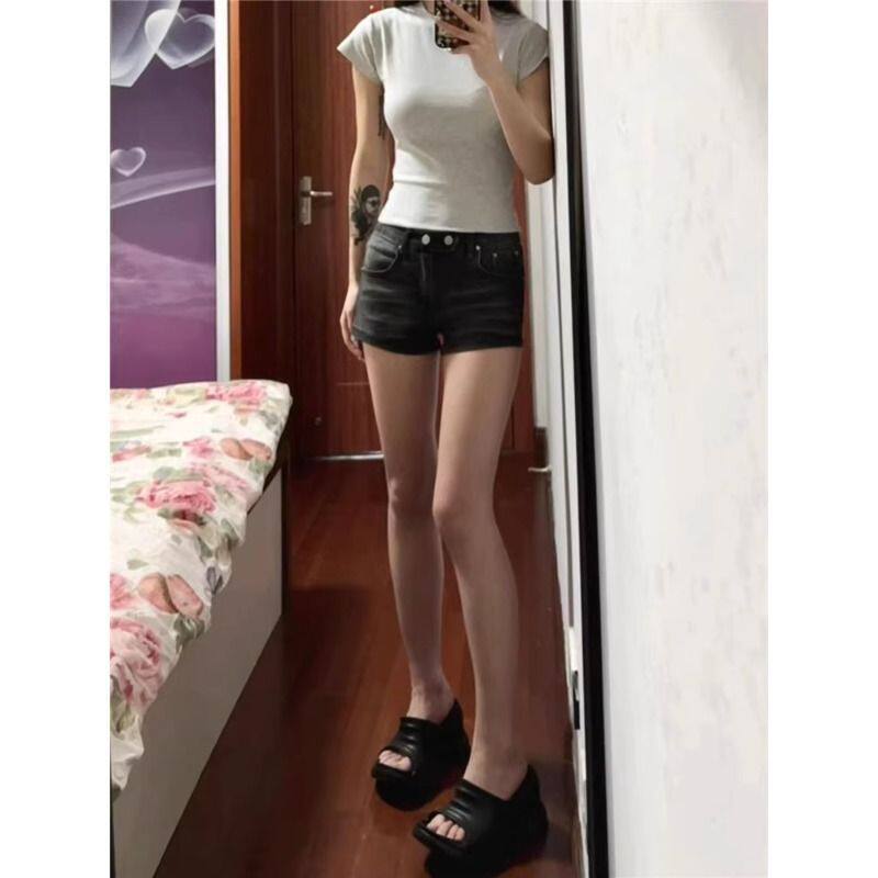 美式设计牛仔超短裤女低腰显瘦紧身弹力外穿辣妹新款包臀网红热裤