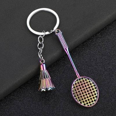 羽毛球拍仿真创意钥匙扣比赛挂件奖品纪念定制礼品挂饰礼物