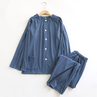 一片式 护理服男秋冬德绒易穿脱生病卧床老人病号服睡衣家居服