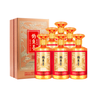 6瓶整箱酱香型白酒 钓鱼台御品酒53度500ml 官方直营