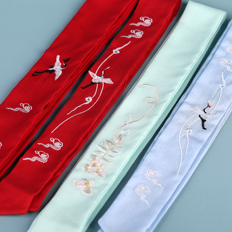 汉服发带古风刺绣丝带头饰绣花