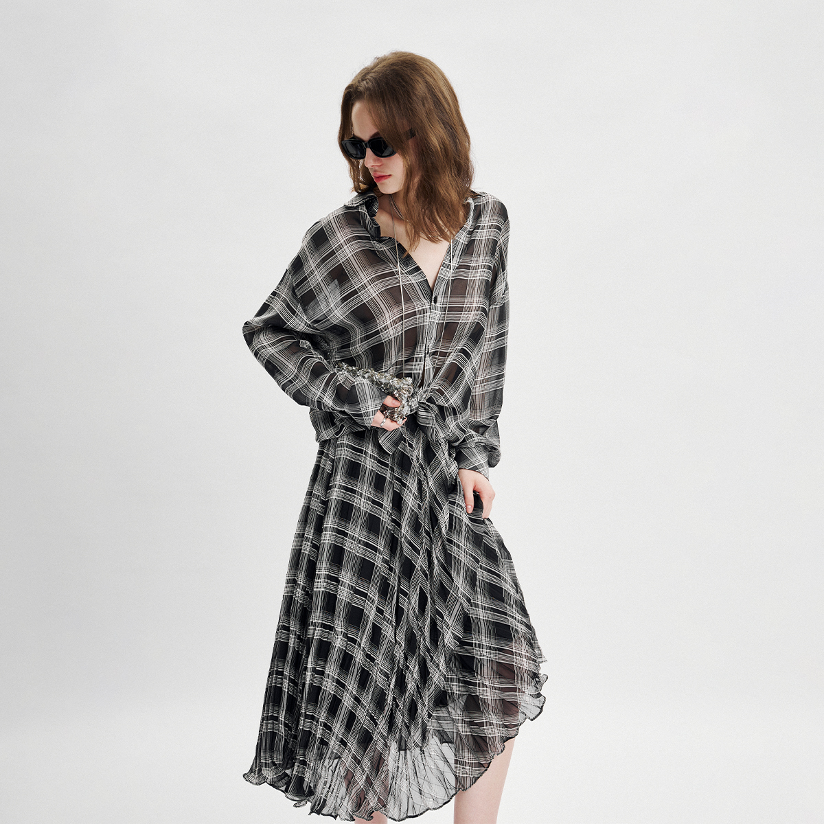 CLMX涤纶夏季格纹套装