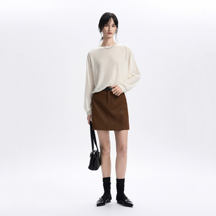 CLMX 复古老钱风短裙立体腰臀版型勾勒曲线配腰带