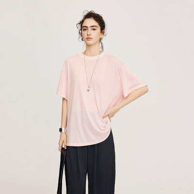 亲肤纯色混纺常规莱赛尔日常短袖