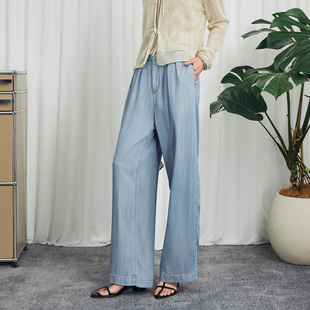 百搭通勤风宽松窄脚牛仔裤 经典 高质感轻盈莱赛尔棉牛仔面料 CLMX