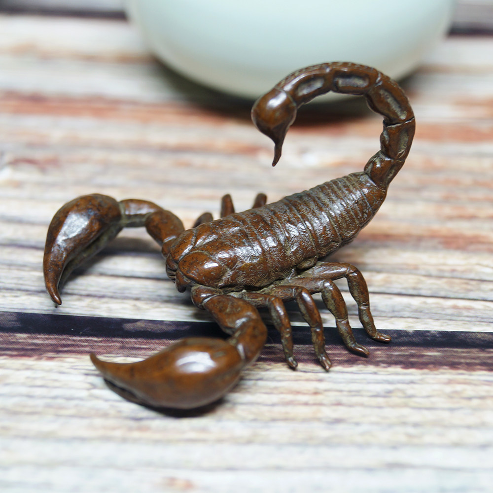 苏工手作实心铜蝎子横财茶宠茶玩茶虫铜虫创意纯铜铜饰品特价包邮