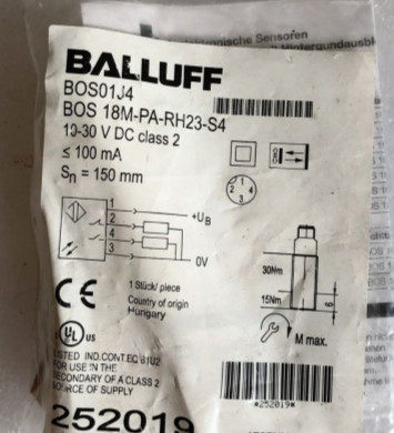 原装BALLUFF巴鲁夫传感器BOS01J4  BOS 18M-PA-RH23-S4接近开关