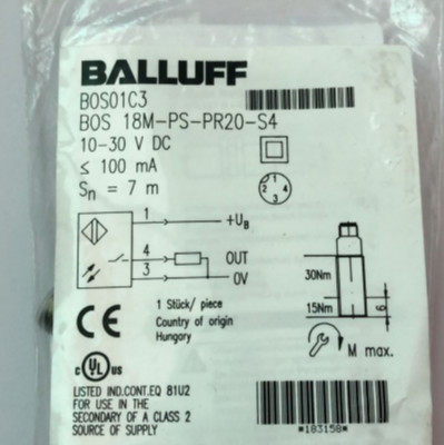 原装BALLUFF巴鲁夫传感器BOS01C3 BOS 18M-PS-PR20-S4接近开关