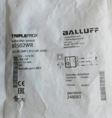 原装BALLUFF巴鲁夫传感器BES02WR BES M12MF1-PSC10F-S04G