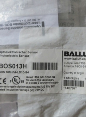 原装BALLUFF巴鲁夫传感器BOS 18M-PA-LD10-S4 BOS013H接近开关