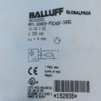 原装BALLUFF巴鲁夫传感器BES G06EB-PSC40F-S49G BES0005接近开关