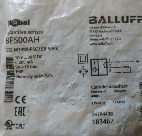 原装BALLUFF巴鲁夫传感器BES00AH  BES M30MI-PSC15B-S04K