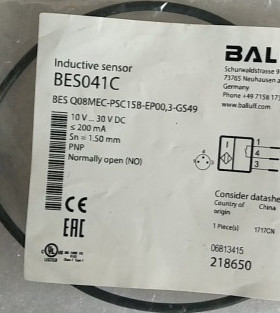 原装BALLUFF巴鲁夫传感器BES041C BES Q08MEC-PSC15B-EP00,3-GS49