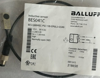 原装BALLUFF巴鲁夫传感器BES041C BES Q08MEC-PSC15B-EP00,3-GS49