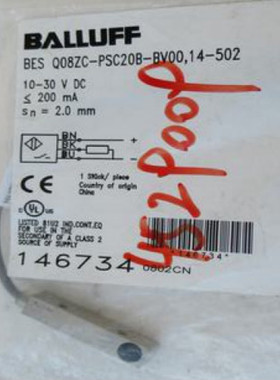 原装BALLUFF巴鲁夫传感器近接开关 BES Q08ZC-PSC20B-BV00,14-502