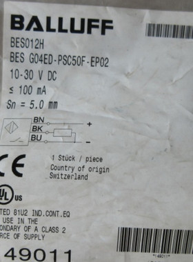 原装BALLUFF巴鲁夫传感器BES012H BES G04ED-PSC50F-EP02接近开关