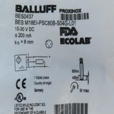 BALLUFF巴鲁夫传感器BES M18EI-PSC80B-S04G-L01 BES0437接近开关
