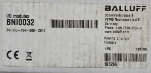 原装BALLUFF巴鲁夫传感器包装 BNI0032 BNI IOL-104-000-Z012