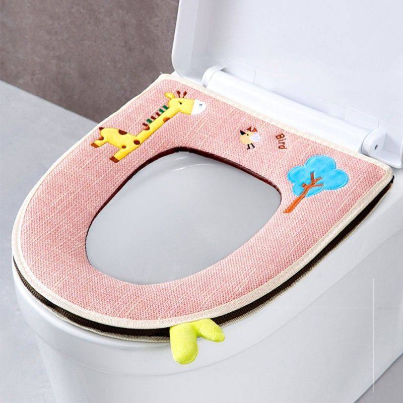 亚麻卡通马桶垫四季通用家用厕所马桶坐垫防水2025新款拉链坐便垫