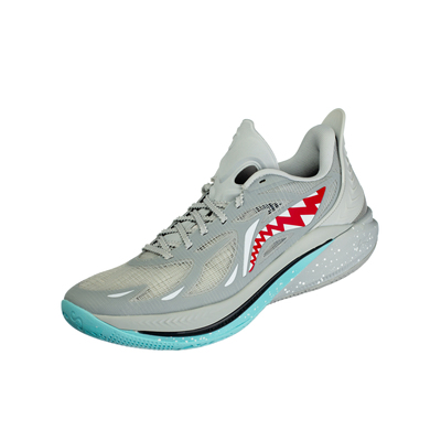 LiNing李宁 音速12大白鲨 低帮篮球鞋 男款 灰红 ABAU019-6