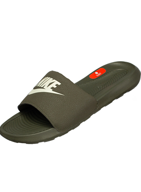 NIKE VICTORI ONE SLIDE 舒适百搭低帮一字拖鞋军绿色 CN9675-303