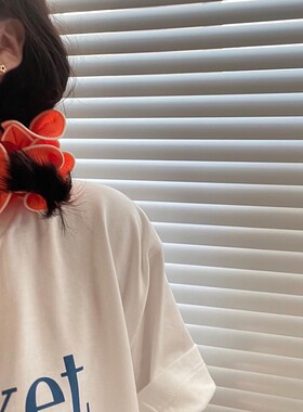 weloveva/acc韩国饰品|春天的颜色！双层荷叶边褶皱发圈