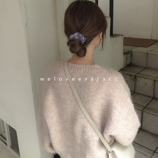 现weloveeva acc韩饰丝绒质感大肠发圈女网红ins韩系后脑勺头饰