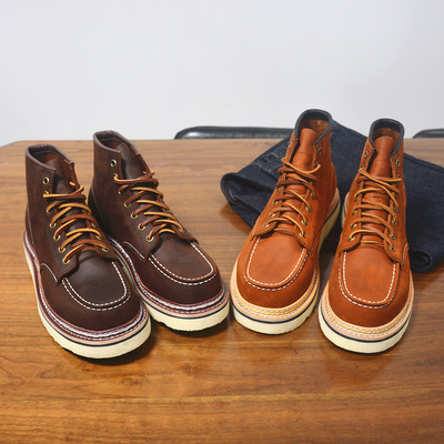 复古真皮1907何立亮手工固特异工装靴875男女鞋户外E楦马丁短靴