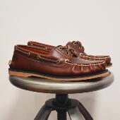 休闲单鞋 复古手工何立亮真皮缝制固特异低帮帆船鞋 乐福英伦夏季 男