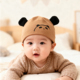 婴儿帽子春秋冬0 6月男女宝宝护囟门胎帽新生儿双层可爱熊猫套头1