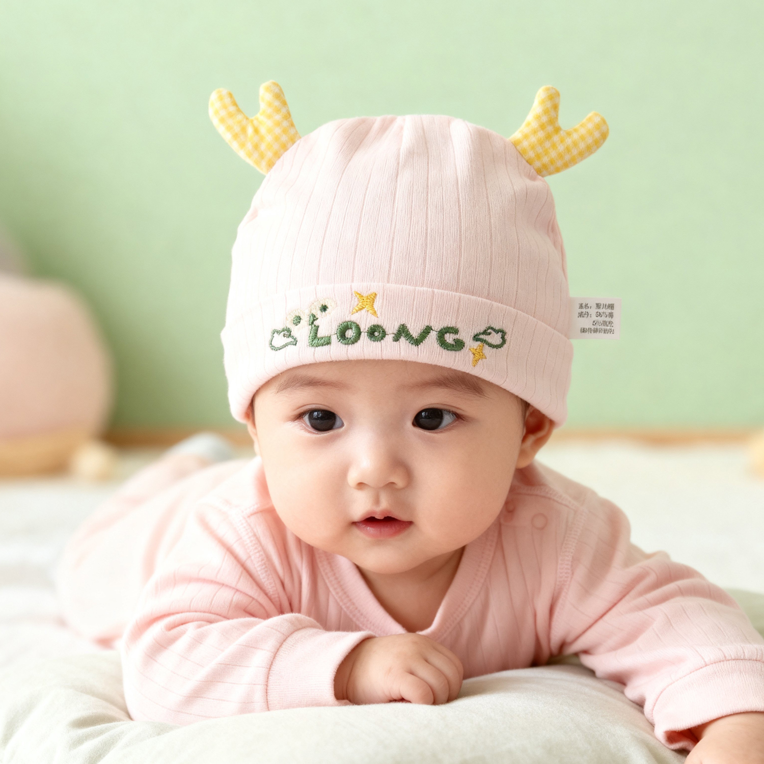 婴儿帽子0-6月男女宝护囟门胎帽