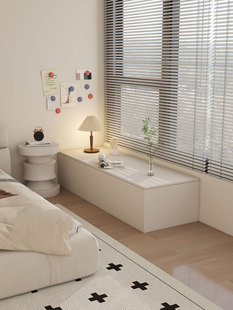 实木上翻门飘窗柜落地柜可坐窗台收纳储物柜矮柜炕柜榻榻米柜定制