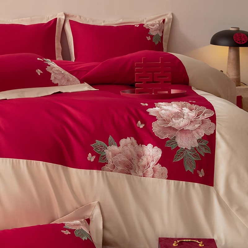 新中式结婚四件套不掉色不起球