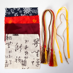 陶瓷酒瓶酒壶装饰盖布酒字红布仿古青花布酒布酒绳复古酒坛封口布