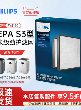 飞利浦空气净化器过滤网滤芯FY5160两片装用于AC5660AC5655AC5656