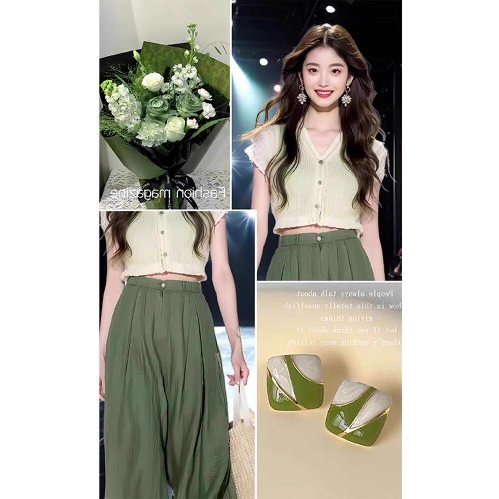 夏装多巴胺搭配一整套时尚韩剧女主奶系穿搭夏天小清新套装小个子