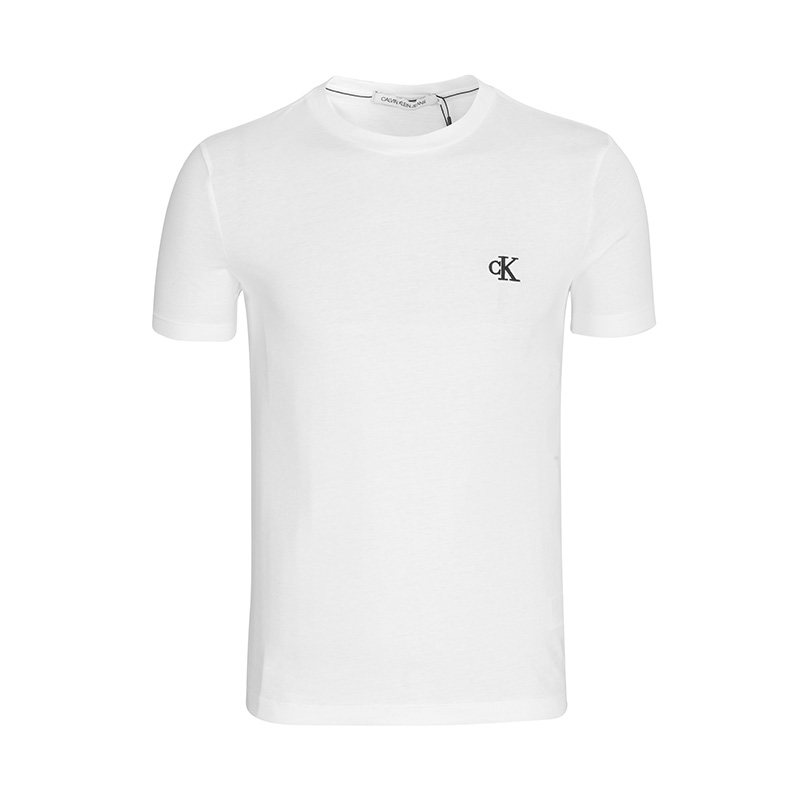 Calvin Klein/凯文克莱男士纯棉短袖简约字母印花休闲T恤纯色半袖