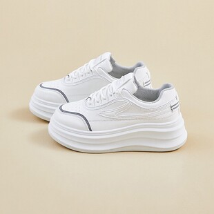 女童小白鞋女款2026新款6春季新款韩版ins女学生厚底增高运动板鞋