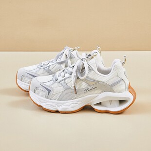 配阔腿裤的老爹鞋ins韩版新款女2026春季学生跑步运动厚底增高休