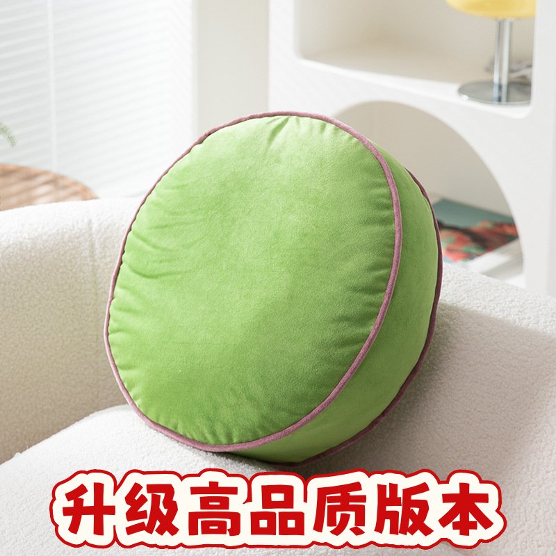 新款清新马卡龙配色圆形抱枕 北欧简约风格柔软舒适毛绒南瓜SS66