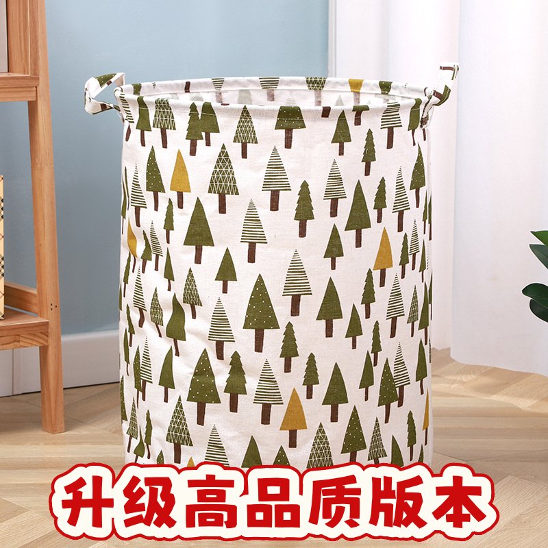 家用大号布艺脏衣篓玩具收纳桶棉麻脏衣篮可折叠防水收纳筐SS44
