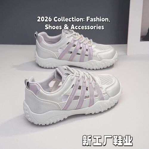 凉鞋夏季网面透气2026新款镂空薄款爆款百搭休闲运动鞋子女F-70