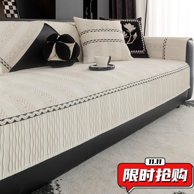 轻奢感加厚雪尼尔沙发垫2025新款四季通用一片式防滑坐垫沙发SW02