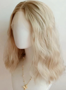 【手勾cos假发】13×4大蕾丝Cos表演 欧美男主 渐变色 短卷发酒吧