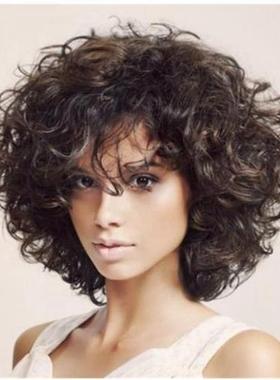 小丑表演 ladies short hair caps hair party curls wigs 假发