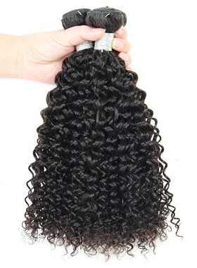 100% human hair 1B small roll curly bundles 10A  真发发帘