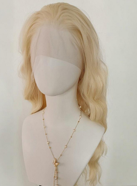 613金色【手勾cos假发】13×4大蕾丝Cos表演大波浪假发毛胚 wigs