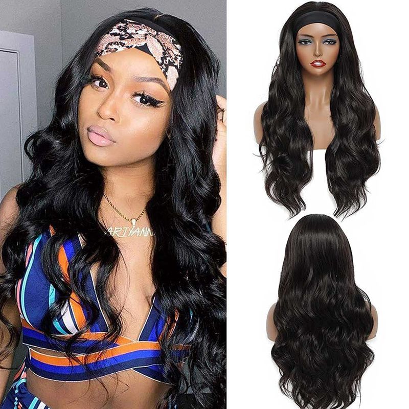 Fashion women Headband hair beauty large wave wig 发带假发