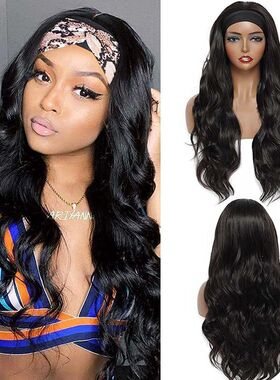 Fashion women Headband hair beauty large wave wig 发带假发